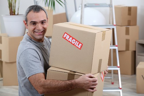 Furniture being protected during Worcesterpark flat removals