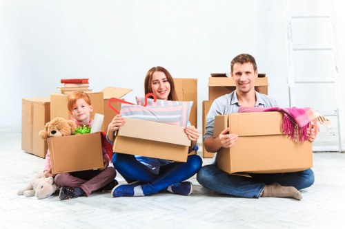 Storage facility concept with organized personal and business items in Worcester Park