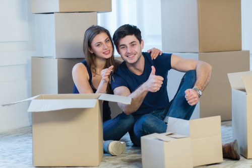 Removal van loading furniture during a Worcesterpark home move