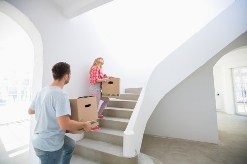 Prepared wooden and upholstered furniture in storage