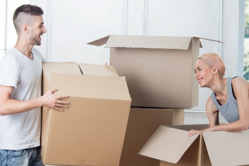 Office furniture and IT equipment being transported during a Worcesterpark move